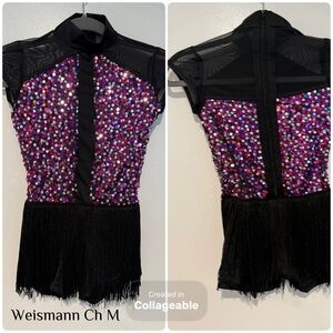 Weissman Black and Purple Kids Dance Costume